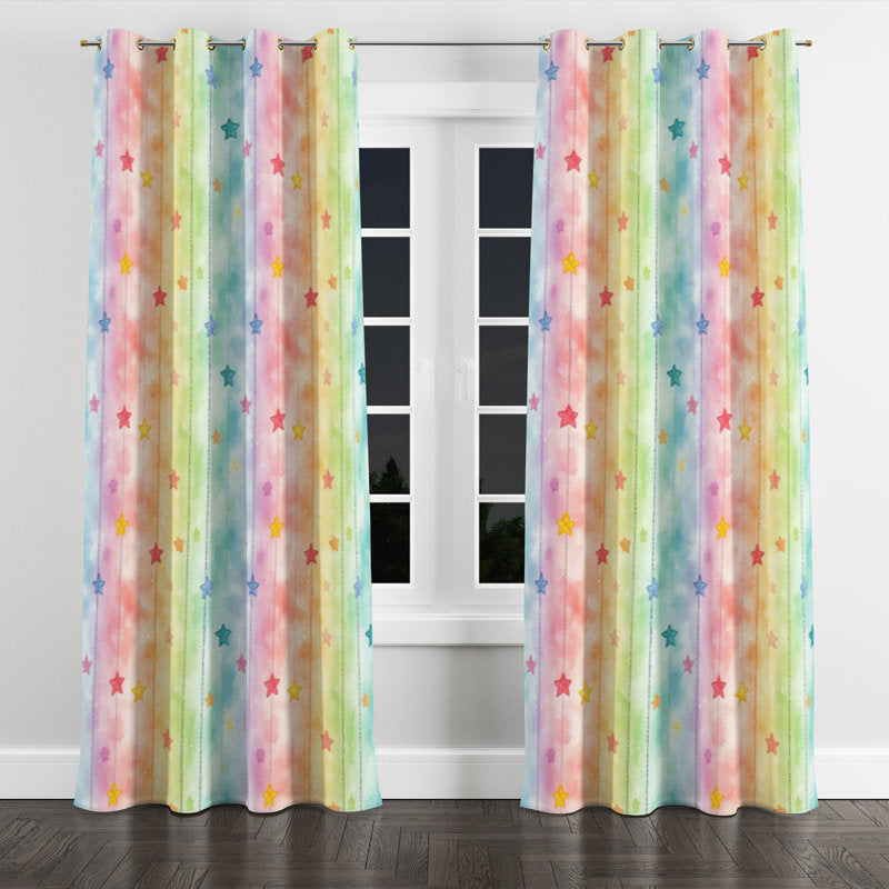 Celestial Star Velvet Curtains - Kids Bedroom Room Darkening Panels