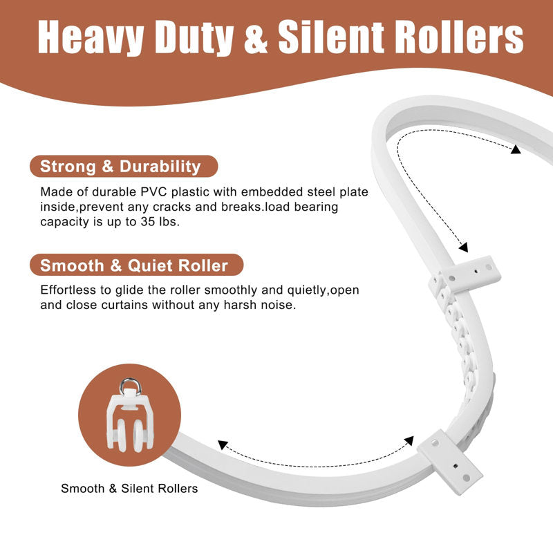 Flexible Ceiling Curtain Track - Bendable PVC for RV & Bay Windows