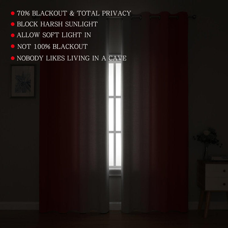 Ombre Blackout & Leaf Sheer Curtain Set - 4pc Living Room Drapes