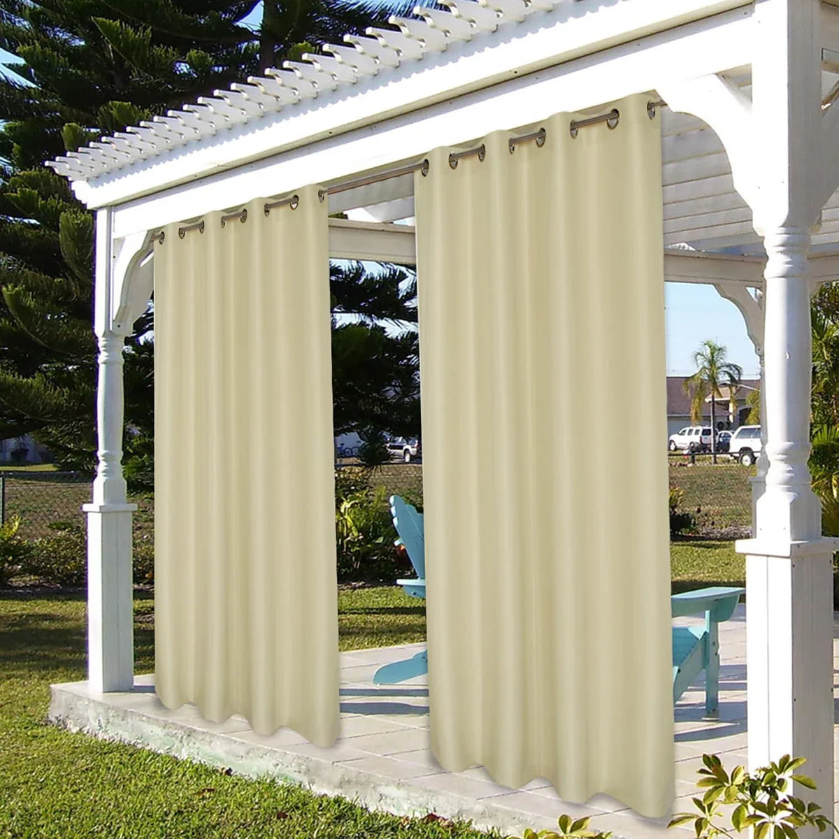Waterproof Outdoor Patio Curtain - Polyester Privacy Drape for Porch