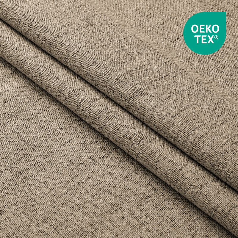 100% Blackout Faux Linen Thermal Curtains for Bedroom (Set of 2)