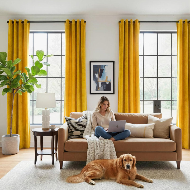 Velvet Blackout Curtains - Luxury Thermal Drapes for Bedroom & Theater