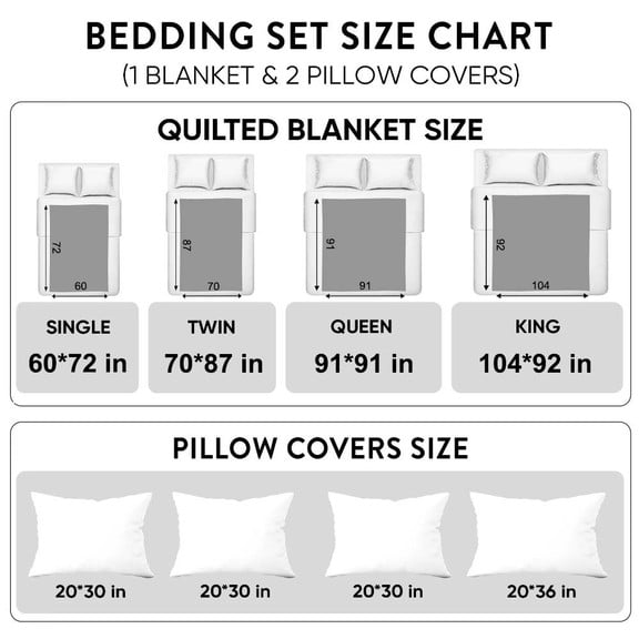 Misty Forest Mountain 3-Piece Quilted Bedding Set GFTONL3924