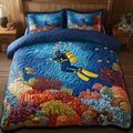 Deep Blue Discovery 3-Piece Quilted Bedding Set GFTOHD4324