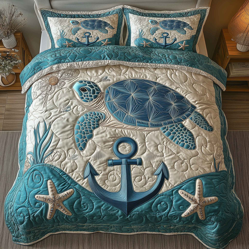 Turtle's Haven 3-Piece Quilted Bedding Set GFTONL3415