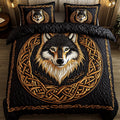 Nordic Wolf Spirit 3-Piece Quilted Bedding Set GFTOTP6588