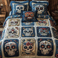 Garden of Skulls 3-Piece Quilted Bedding Set GFTOHD6785