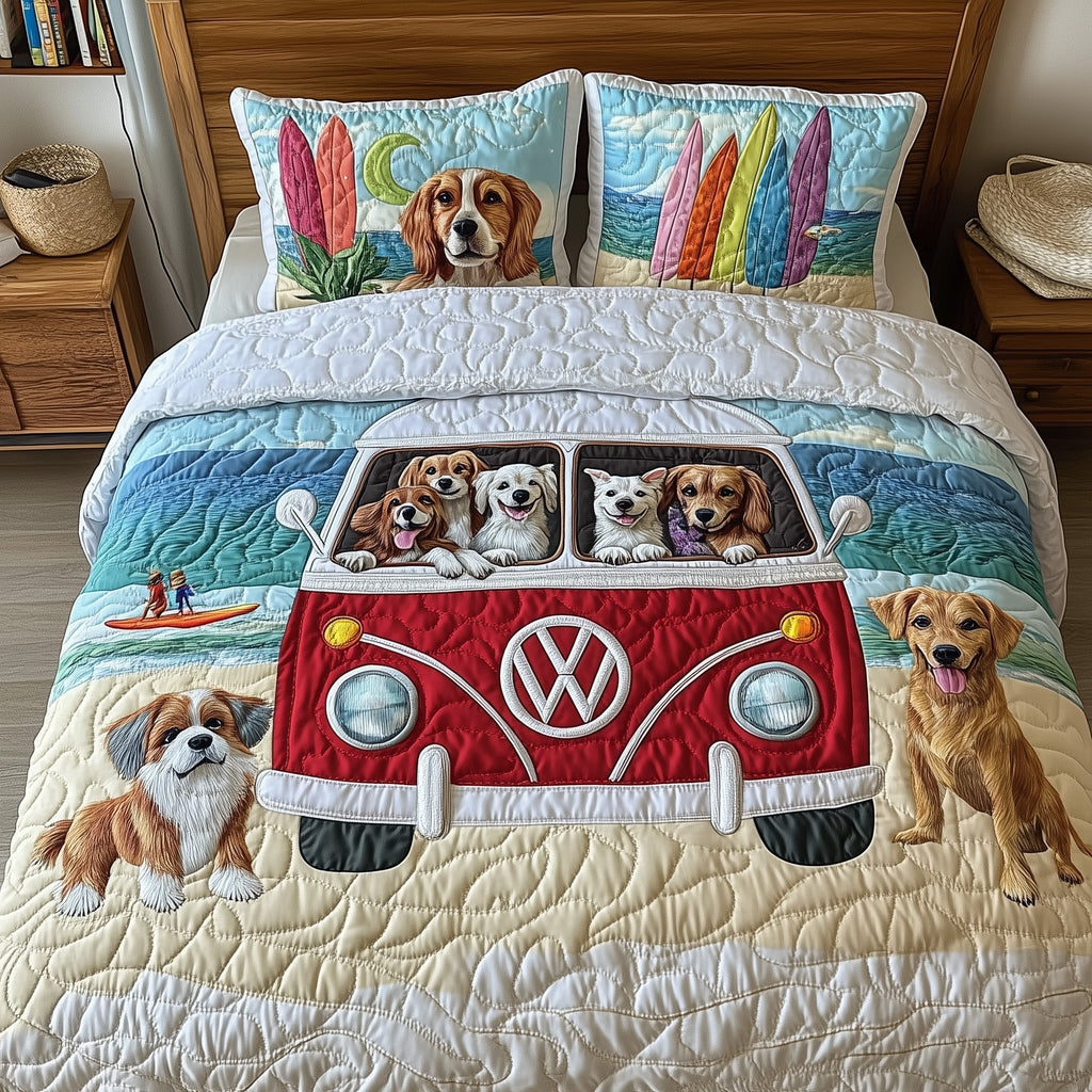 The Ultimate Dog Vacation 3-Piece Quilted Bedding Set GFTOHD4251