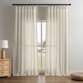 Linen Blend Light Filtering Curtains - Oatmeal Set for Living Room