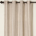 Linen Cotton Grommet Curtain - Textured Stripe Window Treatment