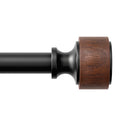 Adjustable Wood Grain Curtain Rod - Heavy Duty 48-84" Window Pole