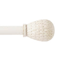 5/8" Adjustable Curtain Rod with Brun Finials - White Finish