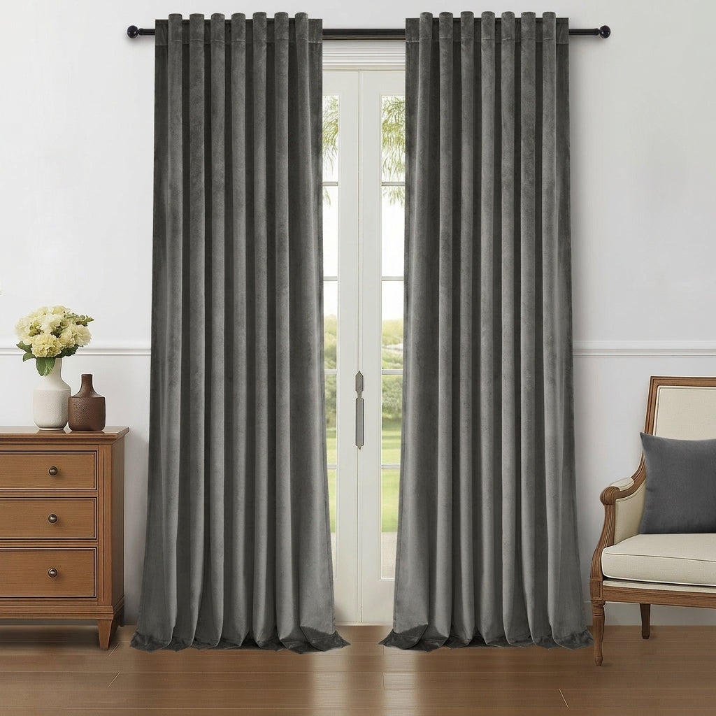 Velvet Blackout Curtains - Thermal 100% Light Blocking Window Panels