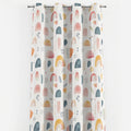 Rainbow Shapes Blackout Curtains - Faux Linen Kids Room Drapes