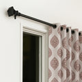 Heavy Duty Metal Curtain Rod - French Square Matte Black 18-44"