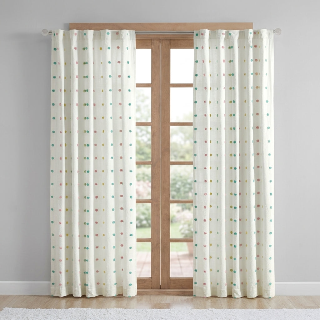 Cotton Blackout Curtain - Jacquard Pom Pom Window Panel for Bedroom