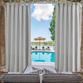 Grey Outdoor Tab Top Curtain Panel for Pergola & Patio