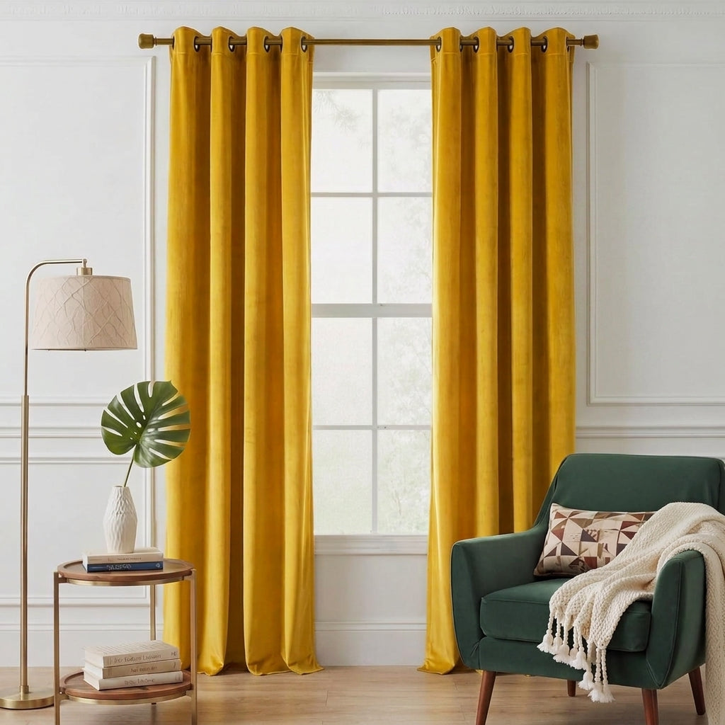 Velvet Blackout Curtains - Luxury Thermal Drapes for Bedroom & Theater