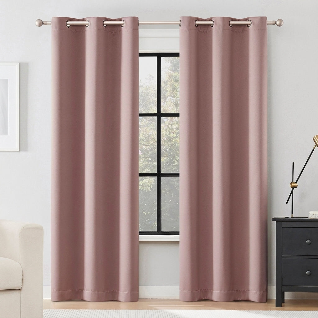 Magnetic Blackout Curtains - Thermal Grommet Pair for Better Sleep