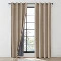 Total Blackout Curtains Faux Linen Thermal Drapes for Bedroom