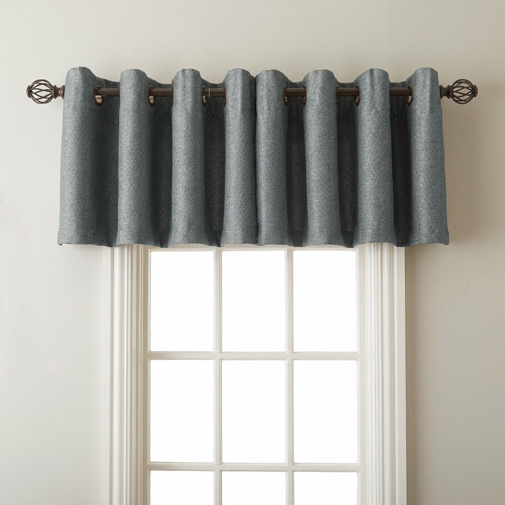 Rawson Basket Weave Jacquard Window Valance - Grommet Top Curtain