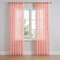 Floral Embroidered Sheer Curtains - French Bordered Window Panels