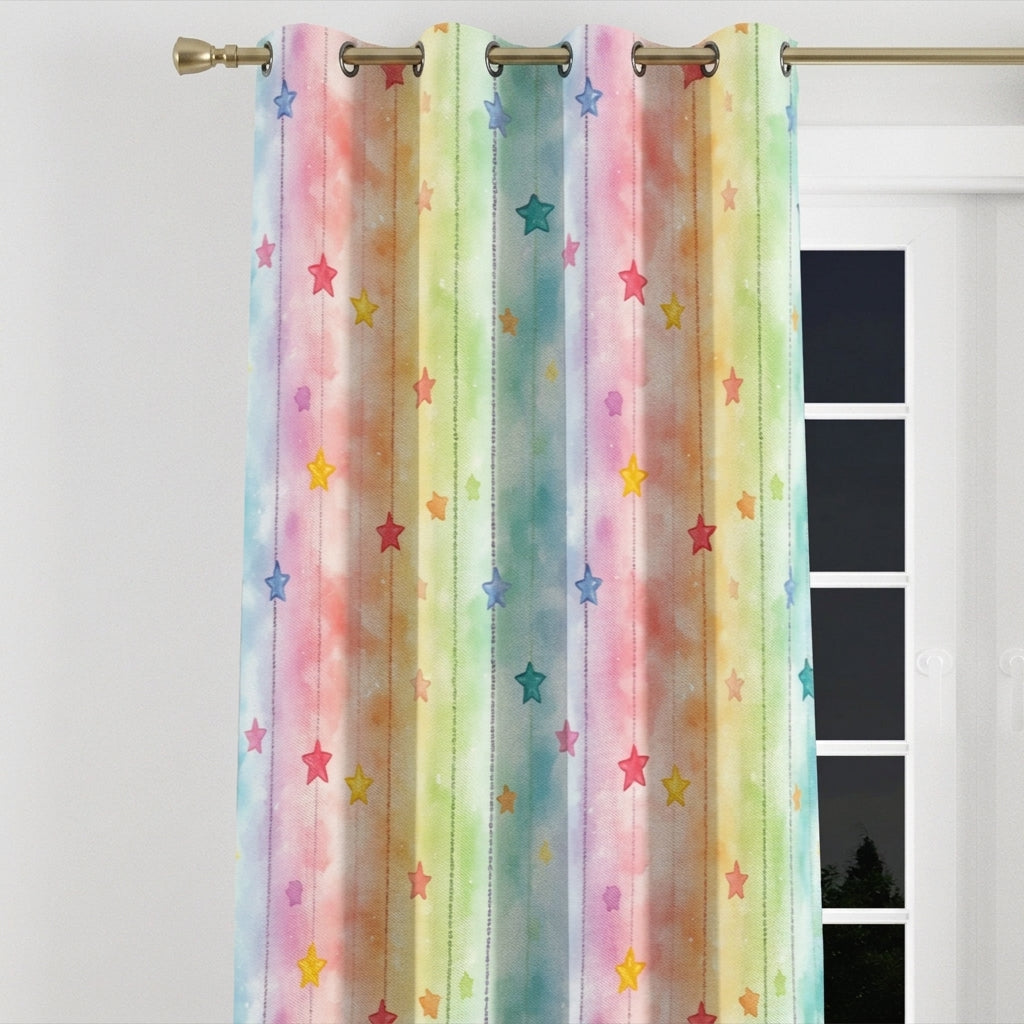 Celestial Star Velvet Curtains - Kids Bedroom Room Darkening Panels