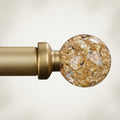 Gold Crystal Ball Curtain Rod - Heavy Duty 1" Adjustable Drapery Rod
