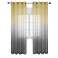 Grey Ombre Semi Sheer Curtain Panel - Polyester Living Room Decor
