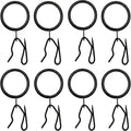 32pc Metal Drapery Curtain Rings with Pin Hooks - Black Set
